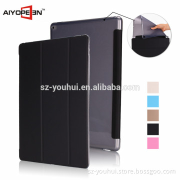 New Arrival PU and soft TPU Tablet Protective Case for ipad pro auto sleep conjoined Case 12.9"
